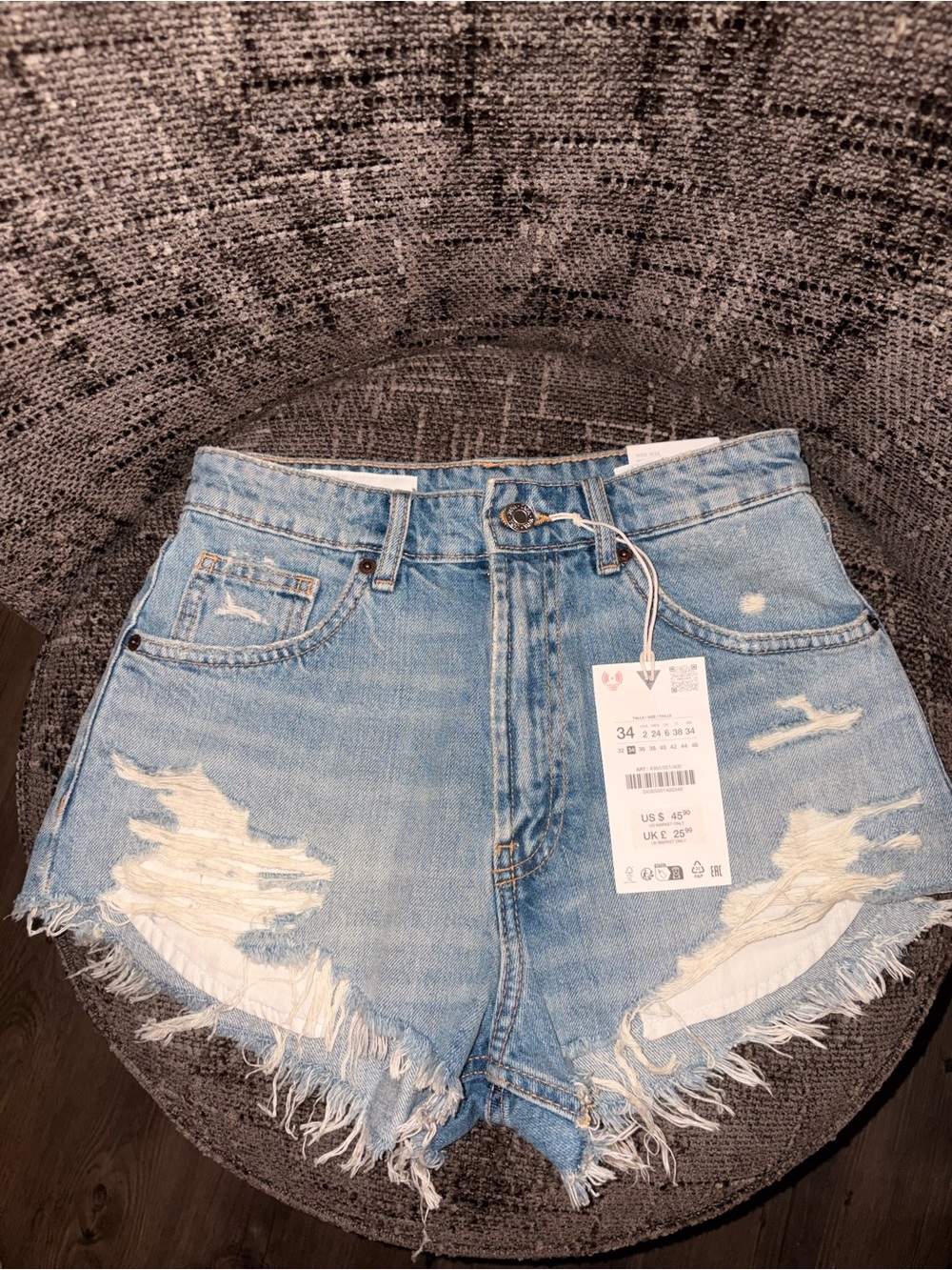 Zara High Rise Cut Off Shorts